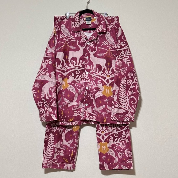 Pottery Barn Teen HARRY POTTER Patronus Damask Flannel Pajama Set Adult XL - Picture 8 of 14